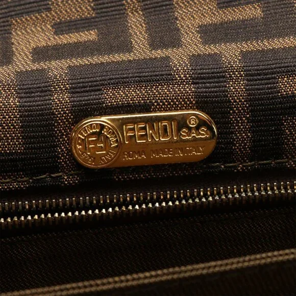 Fendi Tobacco Monogram Zucca Canvas Shoulder Bag - Picture 9 of 13